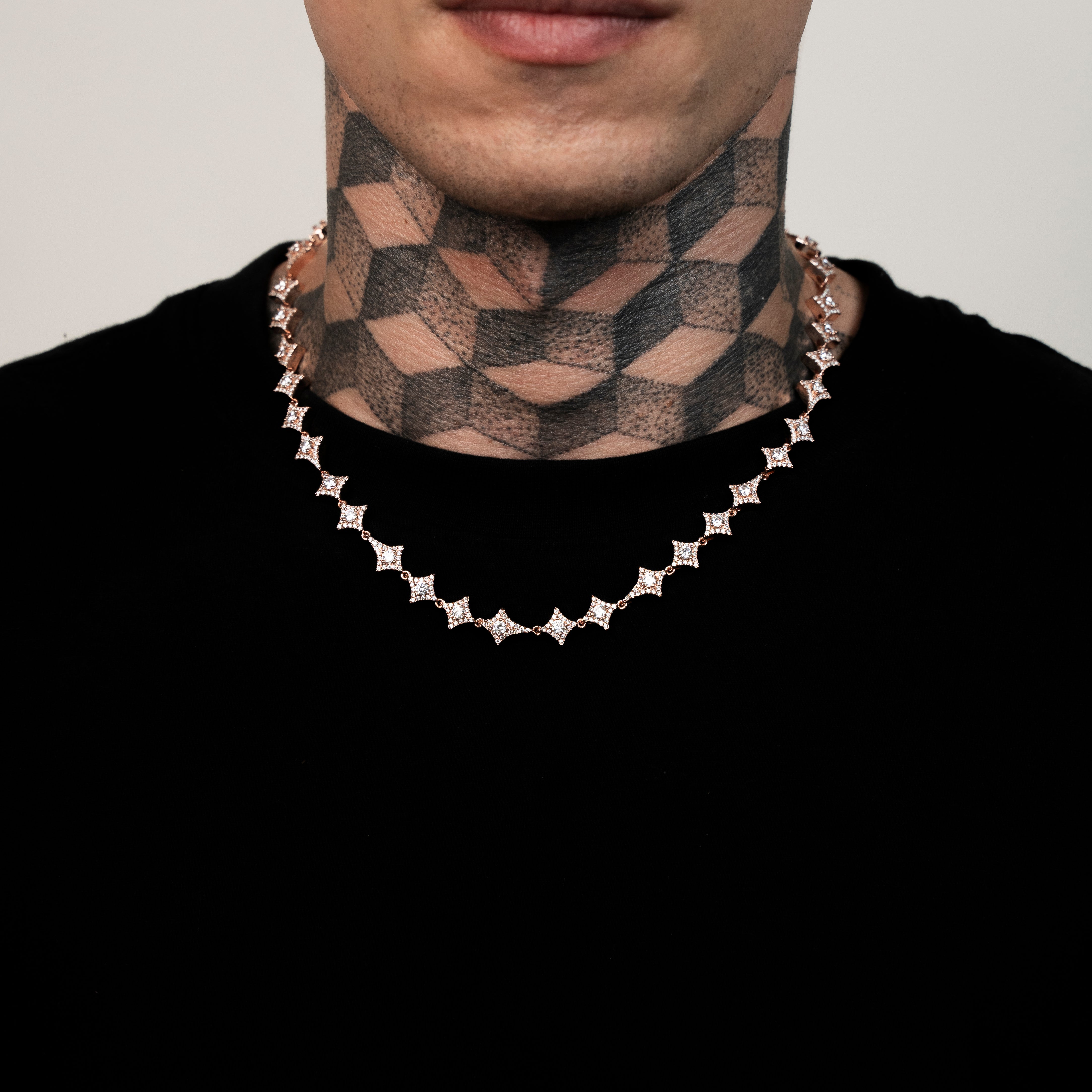 Drip Star Link Chain In Rose Gold